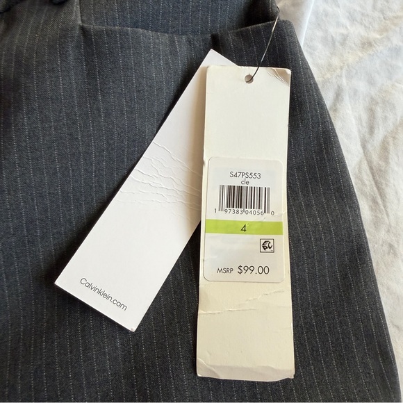 Calvin Klein High-Waisted Pinstripe Trousers – Size 4 (NWT) - Picture 7 of 9